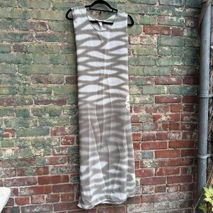 Vintage 90s Maxi Dress Women's Size Medium Top Secret Flower Wave Tropical Tank‎